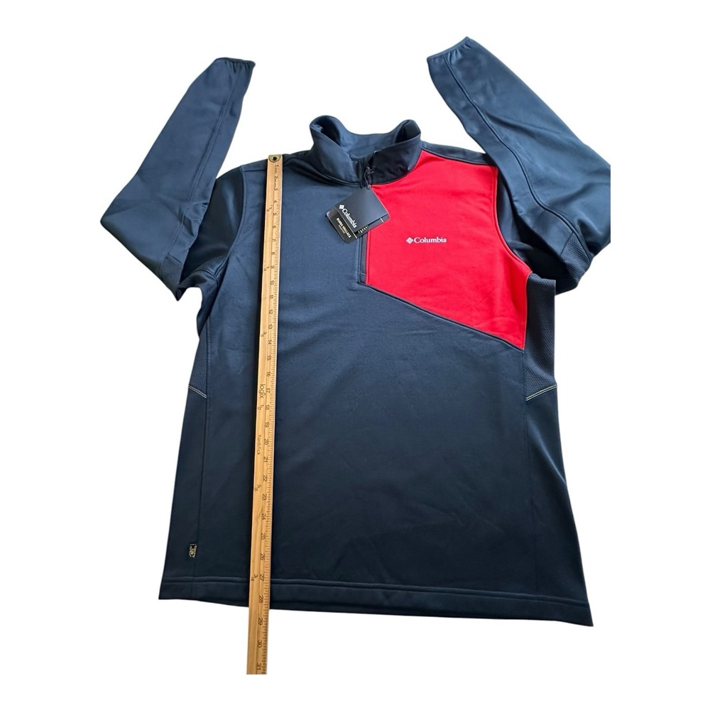 Columbia Men's Lake Aloha Half Zip Fleece Pullover Black Red Size Large - Picture 7 of 16